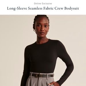 Abercrombie & Fitch Long-Sleeve Seamless Fabric Crew Bodysuit, size M